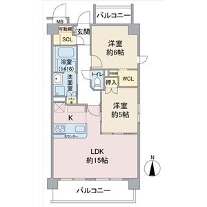 A 2LDKの間取り図