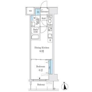 B 1DKの間取り図