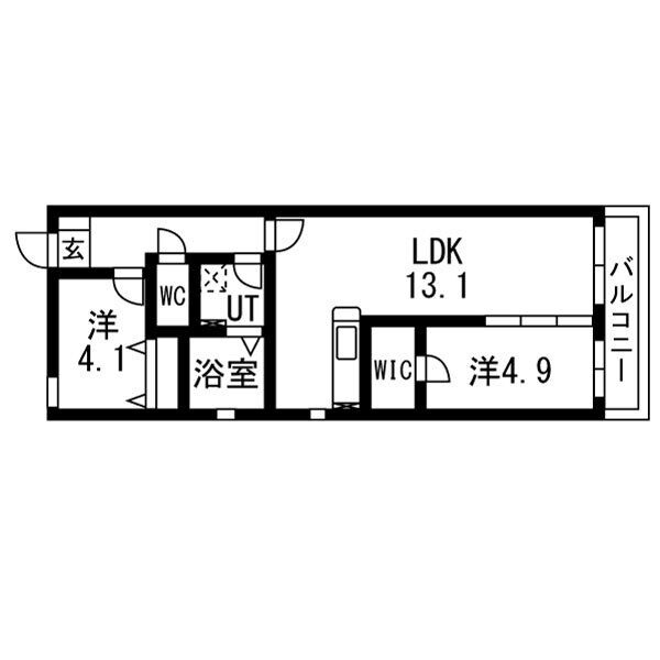 A 2LDKの間取り図