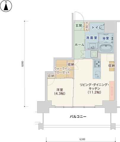 Deluxe・D 1LDKの間取り図