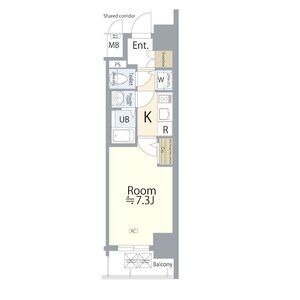 B 1Kの間取り図