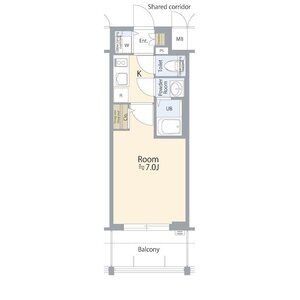 B' 1Kの間取り図