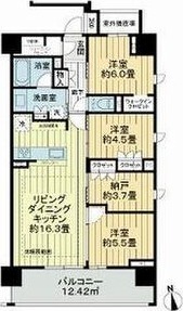 C 3LDKの間取り図