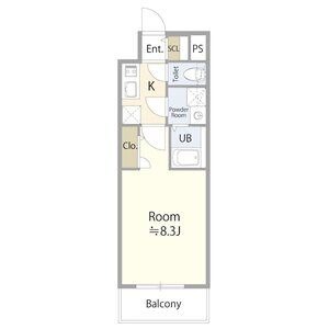 B 1Kの間取り図