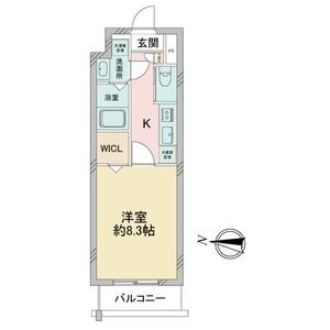 B 1Kの間取り図