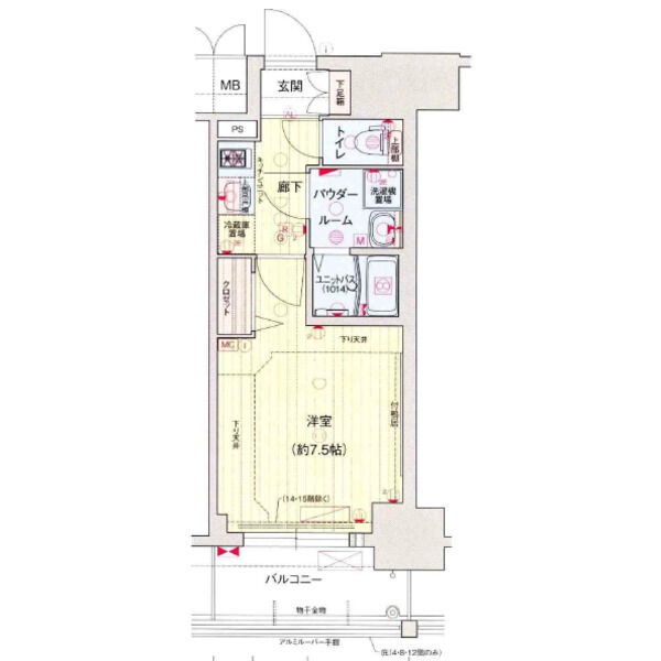 B 1Kの間取り図