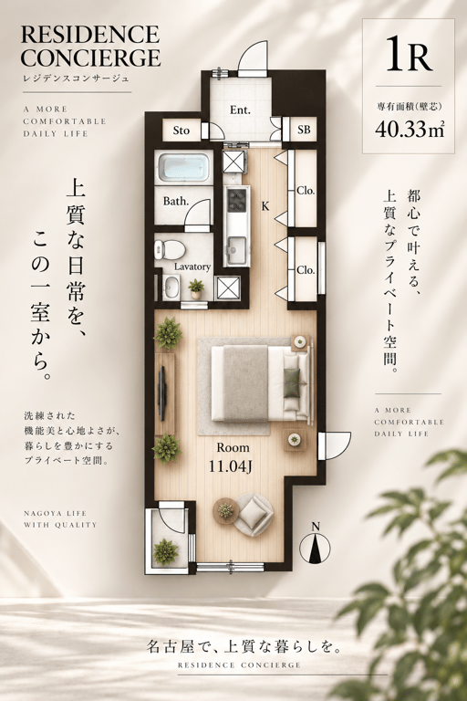 C 1Rの間取り図