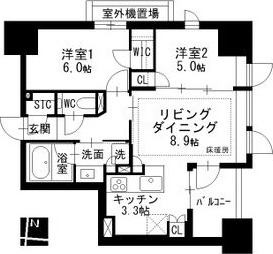 C 2LDKの間取り図