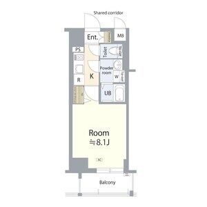 B 1Kの間取り図