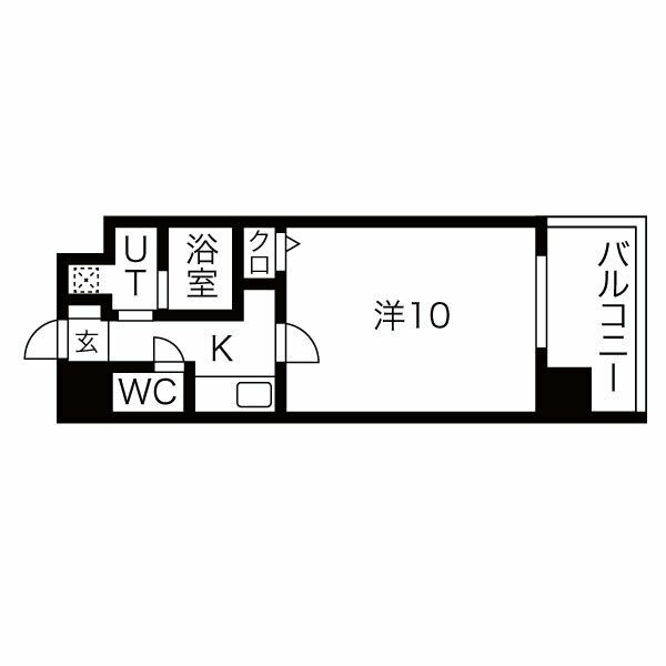 A' 1Kの間取り図
