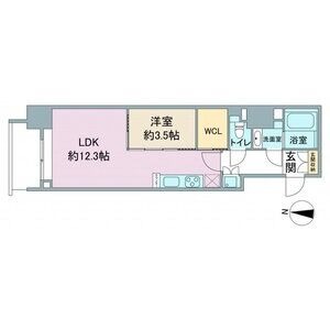 B 1LDKの間取り図