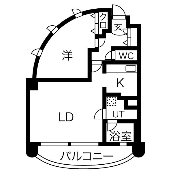 A 1LDKの間取り図