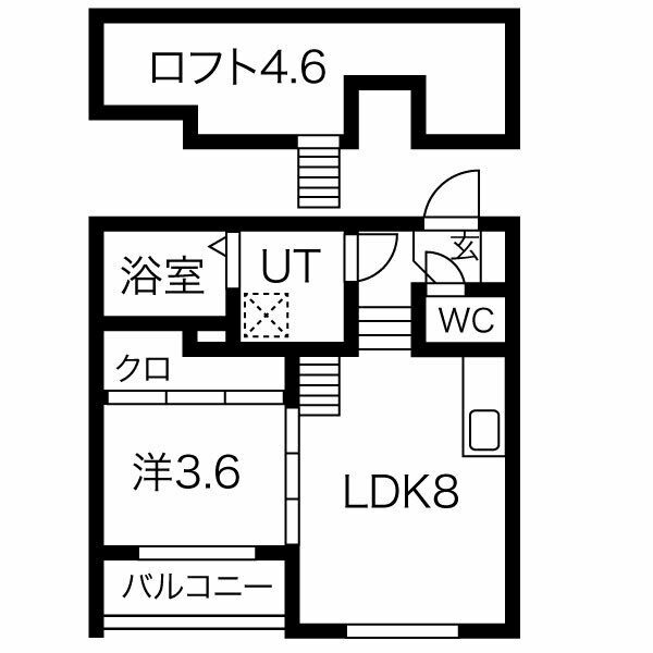 101 1LDKの間取り図