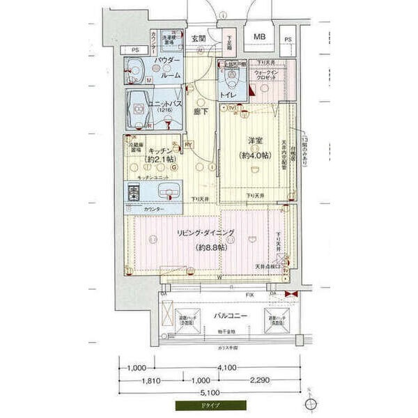 1001 1LDKの間取り図