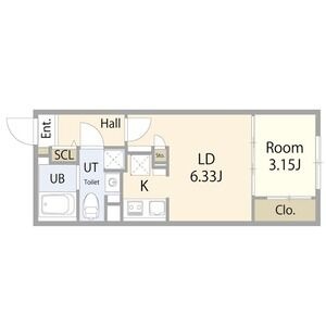 Ⅱ 1LDKの間取り図