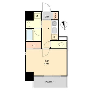A 1Kの間取り図