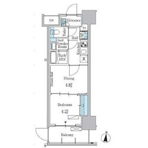 C1 1DKの間取り図