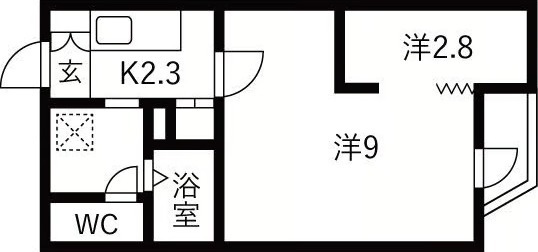 Ⅱ 1LDKの間取り図