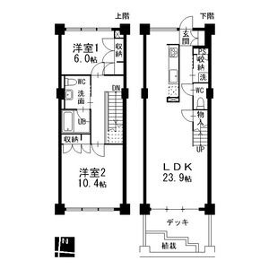 B 2LDKの間取り図