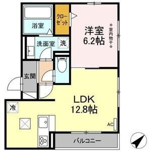 101 1LDKの間取り図