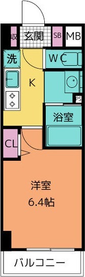 D 1Kの間取り図