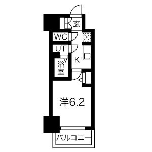 B2 1Kの間取り図