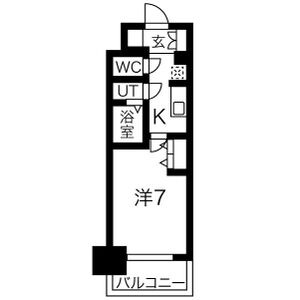 B2 1Kの間取り図