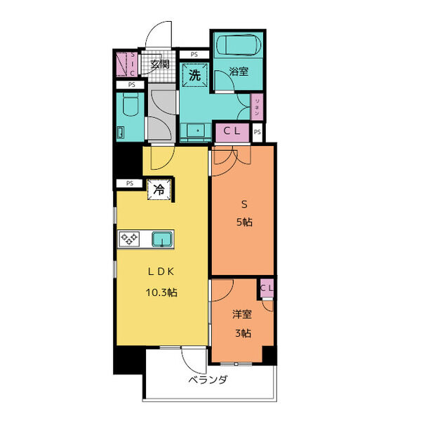 A 1LDKの間取り図