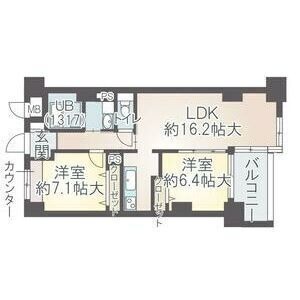 602 2LDKの間取り図