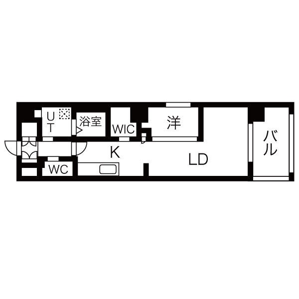 A1 1LDKの間取り図