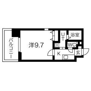 C 1Kの間取り図