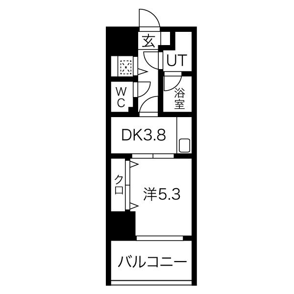 A1 1DKの間取り図