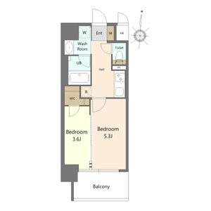 A' 2Kの間取り図