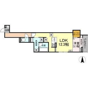 B1 1LDKの間取り図