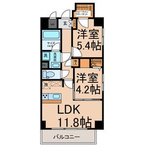 A 2LDKの間取り図