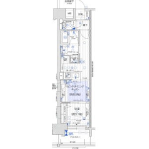 F 1LDKの間取り図