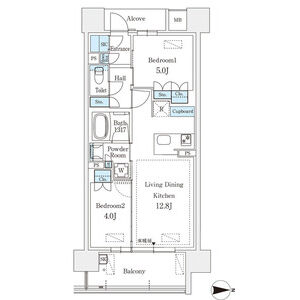 F 2LDKの間取り図