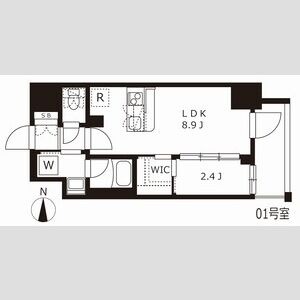 901 1LDKの間取り図