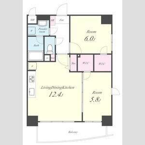 401 2LDKの間取り図