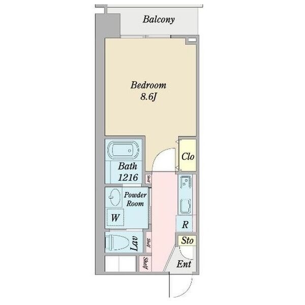 E 1Kの間取り図