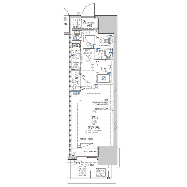 E 1Kの間取り図