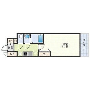 D 1Kの間取り図