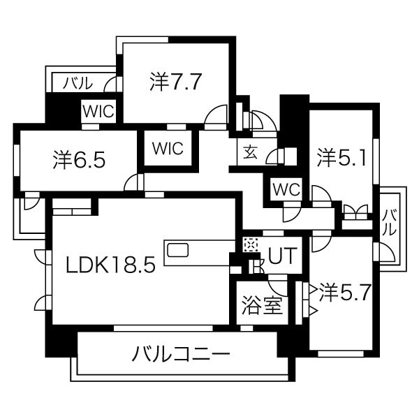 A1 3LDKの間取り図
