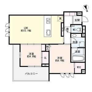 A2 2LDKの間取り図