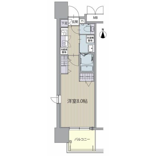 A 1Kの間取り図