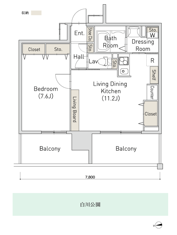 I 1LDKの間取り図