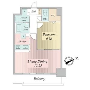 1102 1LDKの間取り図