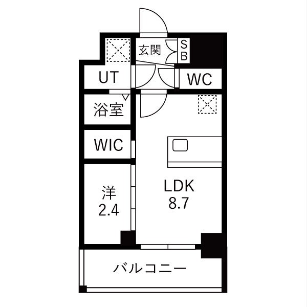 A 1LDKの間取り図