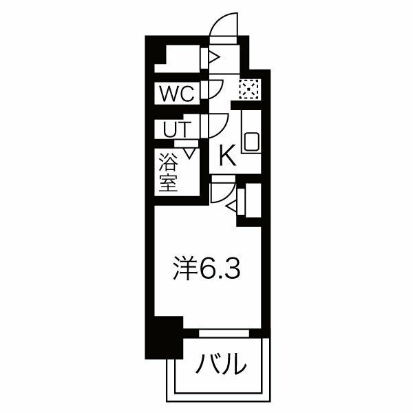 C 1Kの間取り図