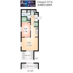 A 1LDKの間取り図